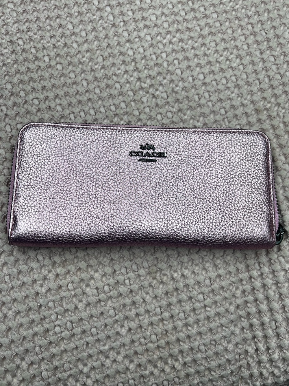 Coach Metallic Pink Zip-Around Long Leather Wallet New W/O Tags